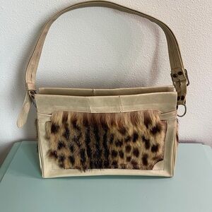 Vintage real fur shoulder bag